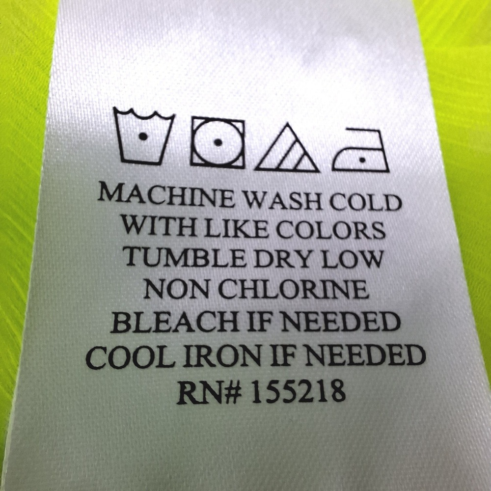 Wildfang Empower Sheer Button Up Womens Small Neon Green WN8702 NWT - Picture 6 of 7